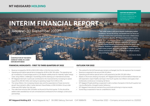 Thumbnail MT Højgaard Holding Quarterly Report 2022-q3