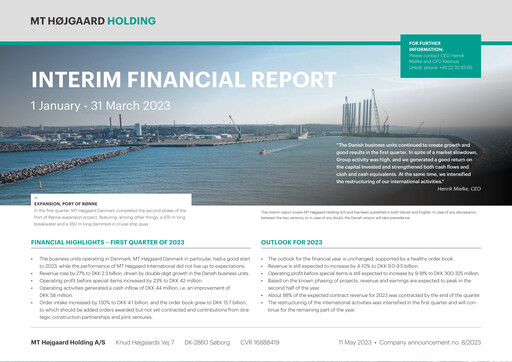 Thumbnail MT Højgaard Holding Quarterly Report 2023-q1