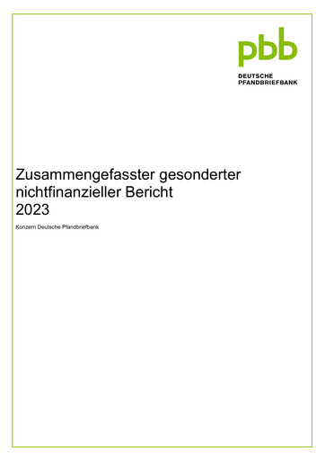 Miniature Deutsche Pfandbriefbank Rapport ESG 2023