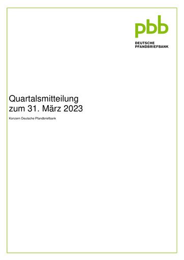 Vorschaubild Deutsche Pfandbriefbank Quartalsbericht 2023-q1