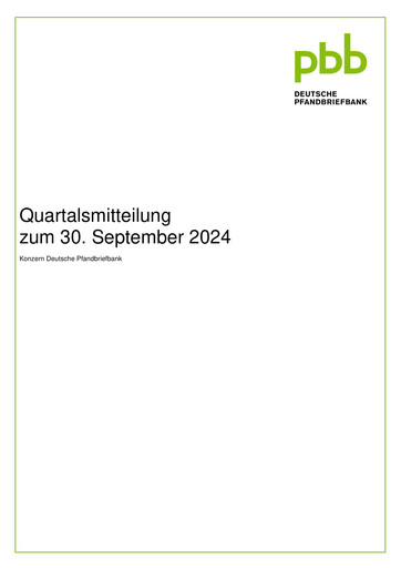 Vorschaubild Deutsche Pfandbriefbank Quartalsbericht 2024-q3