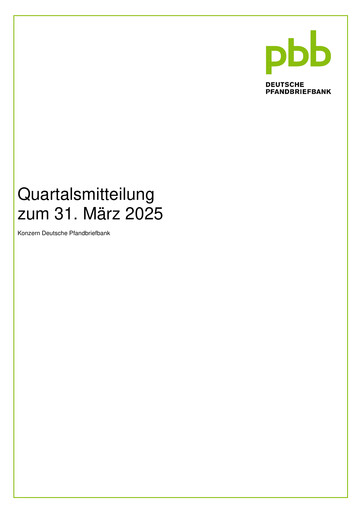 Vorschaubild Deutsche Pfandbriefbank Quartalsbericht 2025-q1