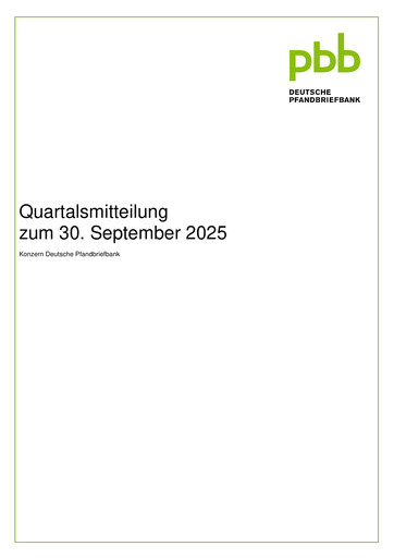 Vorschaubild Deutsche Pfandbriefbank Quartalsbericht 2025-q3
