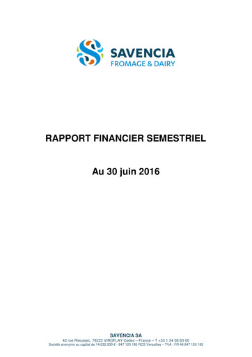 Thumbnail Savencia Fromage & Dairy Half-year Report 2016-h1
