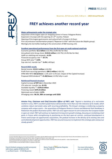Thumbnail Frey SA Annual Report 2023