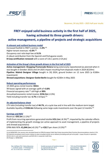 Miniature Frey SA Rapport semestriel 2025