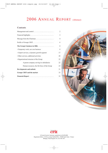 Thumbnail Groupe CRIT  Annual Report 2006