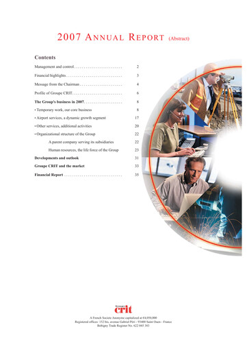 Thumbnail Groupe CRIT  Annual Report 2007