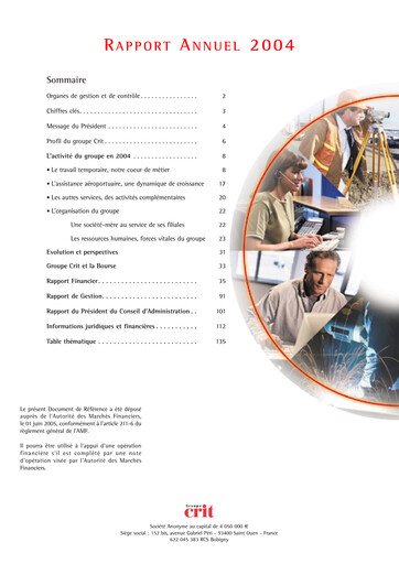 Thumbnail Groupe CRIT  Annual Report 2004