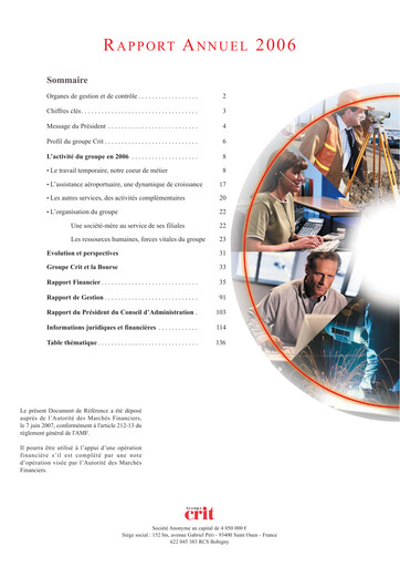 Thumbnail Groupe CRIT  Annual Report 2006