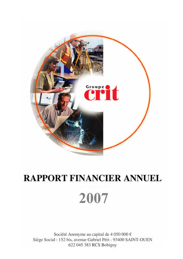 Thumbnail Groupe CRIT  Financial Report 2007