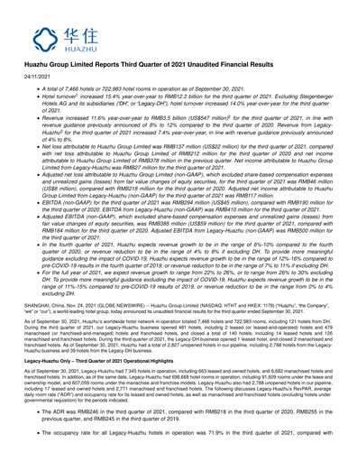 Miniature H World Group Limited Rapport trimestriel 2021-q3