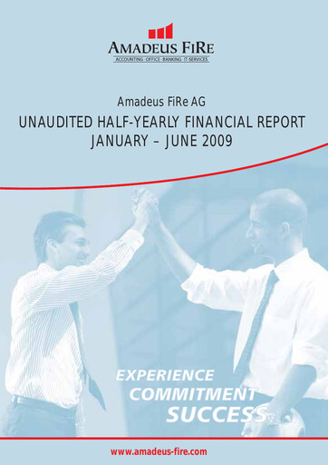 Miniature Amadeus Fire Rapport semestriel 2009-h1