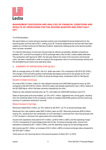 Vorschaubild Lectra SA Finanzbericht 2011-h1