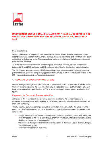 Thumbnail Lectra SA Half-year Report 2013-h1