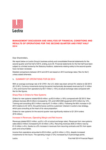 Thumbnail Lectra SA Half-year Report 2014-h1