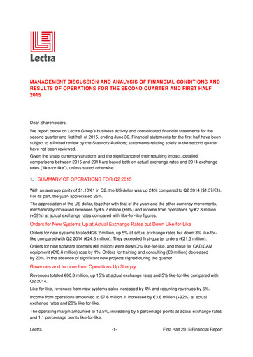 Thumbnail Lectra SA Half-year Report 2015-h1