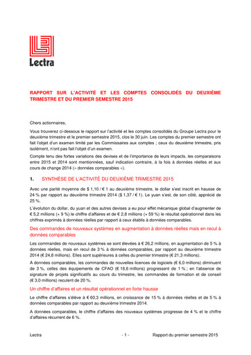 Thumbnail Lectra SA Half-year Report 2015-h1