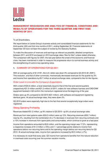 Thumbnail Lectra SA Quarterly Report 2011-q3