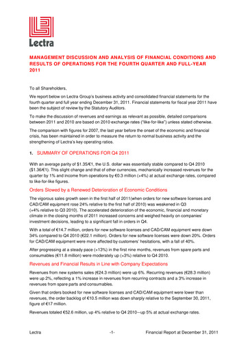 Thumbnail Lectra SA Quarterly Report 2011-q4