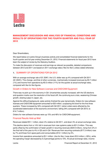 Thumbnail Lectra SA Quarterly Report 2012-q4