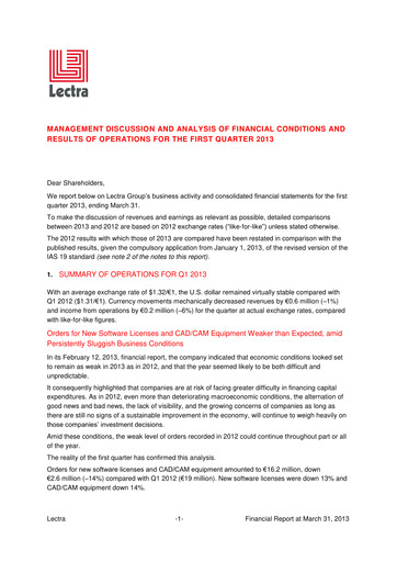 Thumbnail Lectra SA Quarterly Report 2013-q1