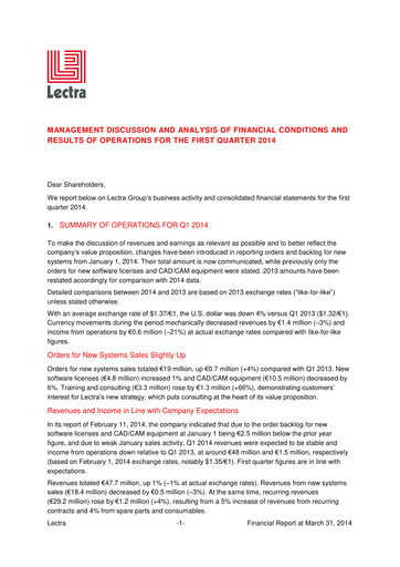 Thumbnail Lectra SA Quarterly Report 2014-q1