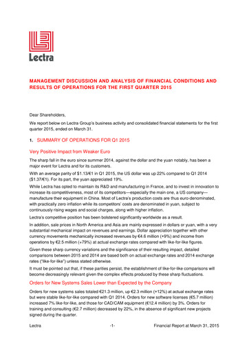 Thumbnail Lectra SA Quarterly Report 2015-q1
