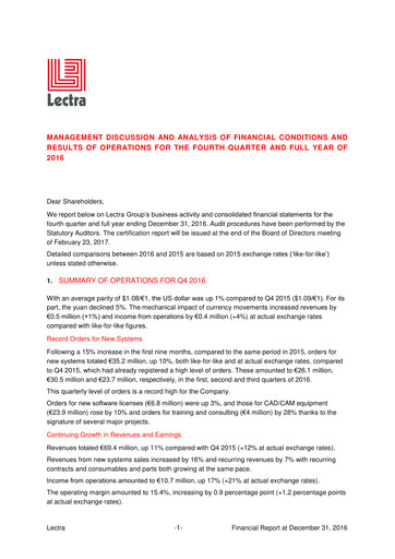 Thumbnail Lectra SA Quarterly Report 2016-q4