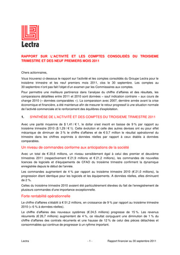 Thumbnail Lectra SA Quarterly Report 2011-q3