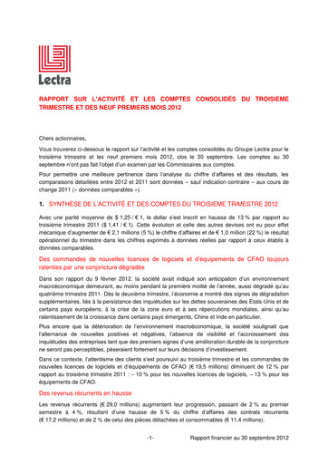 Thumbnail Lectra SA Quarterly Report 2012-q3