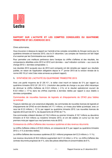 Thumbnail Lectra SA Quarterly Report 2013-q4