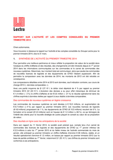 Thumbnail Lectra SA Quarterly Report 2014-q1