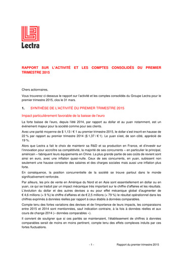 Thumbnail Lectra SA Quarterly Report 2015-q1