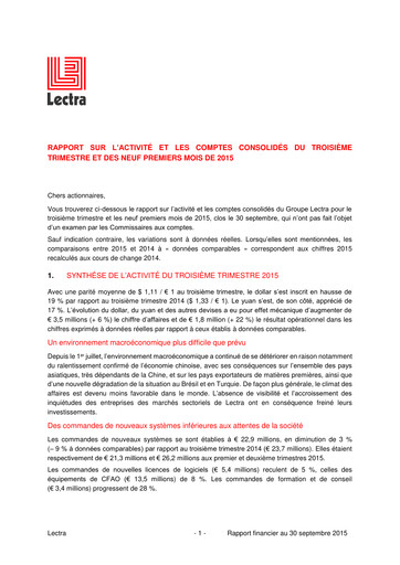 Thumbnail Lectra SA Quarterly Report 2015-q3