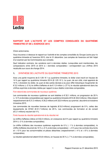 Thumbnail Lectra SA Quarterly Report 2015-q4