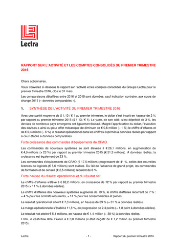 Thumbnail Lectra SA Quarterly Report 2016-q1