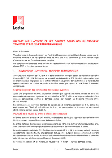 Thumbnail Lectra SA Quarterly Report 2016-q3