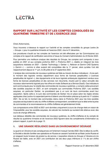 Thumbnail Lectra SA Quarterly Report 2022-q4