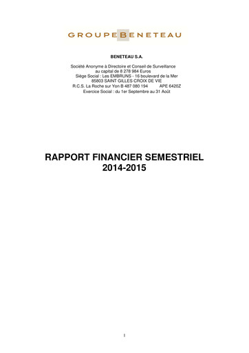 Thumbnail Bénéteau Half-year Report 2014-2015-h1
