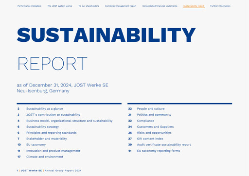 Thumbnail JOST Werke SE Sustainability Report 2024