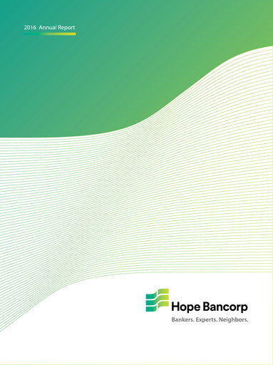 Thumbnail Hope Bancorp Annual Report 2016