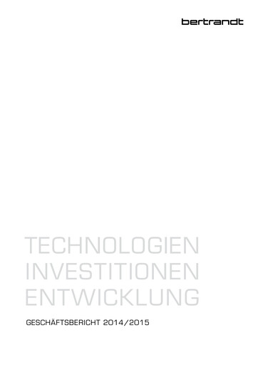 Thumbnail Bertrandt Annual Report 2014-2015