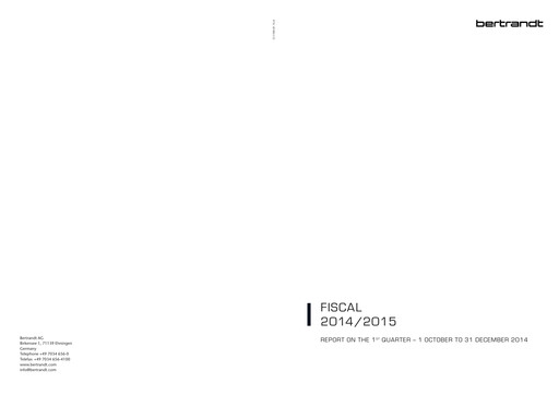 Miniature Bertrandt Rapport trimestriel 2014-q1