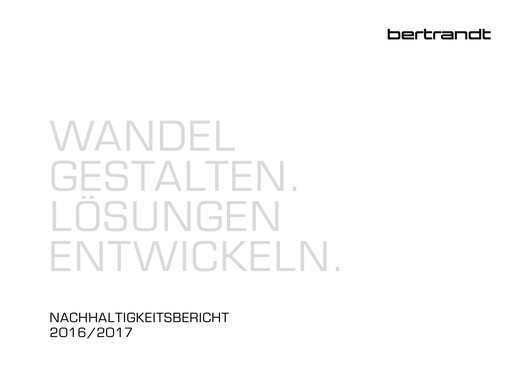 Thumbnail Bertrandt Sustainability Report 2016-2017