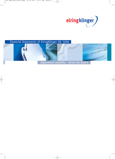 Miniature ElringKlinger Bilan financier 2006