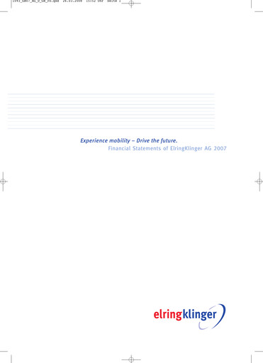 Miniature ElringKlinger Bilan financier 2007