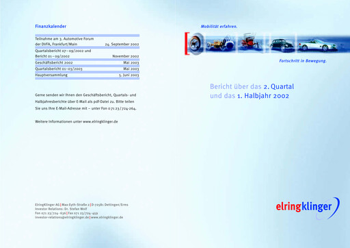 Thumbnail ElringKlinger Half-year Report 2002-h1