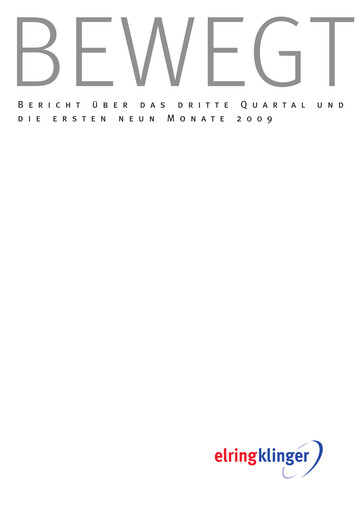 Thumbnail ElringKlinger Quarterly Report 2009-q3