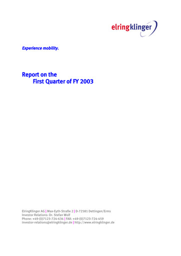 Thumbnail ElringKlinger Quarterly Report 2003-q1
